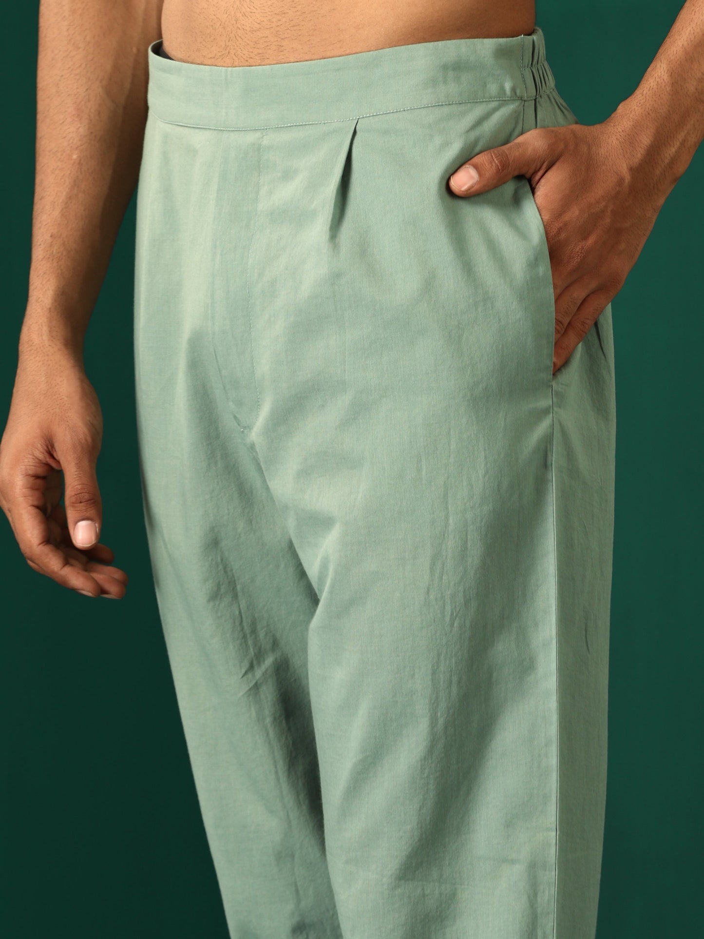 trueBrowns Men's Mint Green Dobby Co-ord Set - Swadesiicart