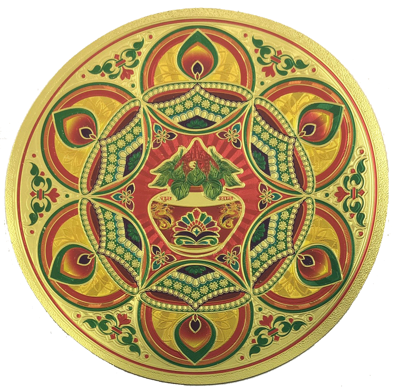 Stickerbazaar Micro Golden Embossing Rangoli Stickers - Swadesiicart