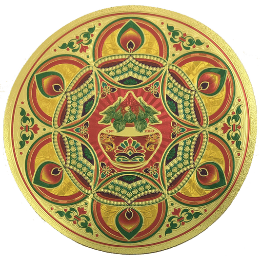 Stickerbazaar Micro Golden Embossing Rangoli Stickers - Swadesiicart