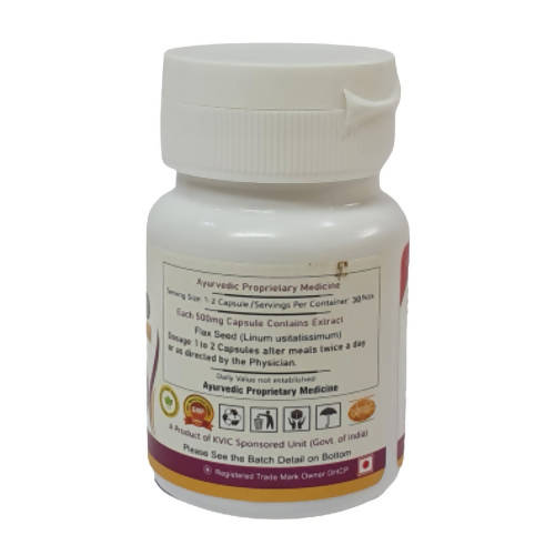 Deep Ayurveda Flax Seed 500mg Veg Capsules - Swadesiicart