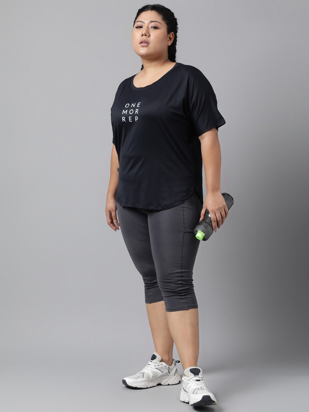 MKH Plus Size Typography Printed Drop Shoulder Sleeves Dri-FIT Relaxed Fit Sports T-shirt - Swadesiicart