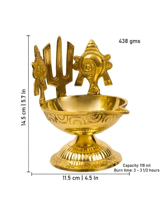 Spillbox Gold-Toned Brass Namah Kuber Diya Pooja Essential | Swadesiicart