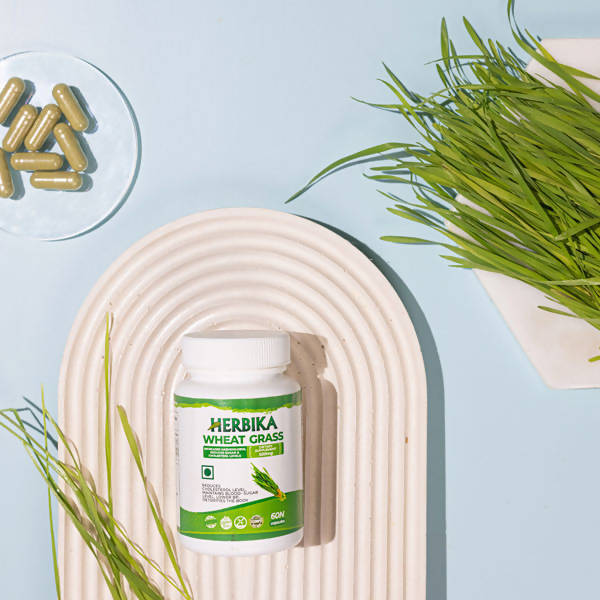 Herbika Wheat Grass Capsules - Swadesiicart