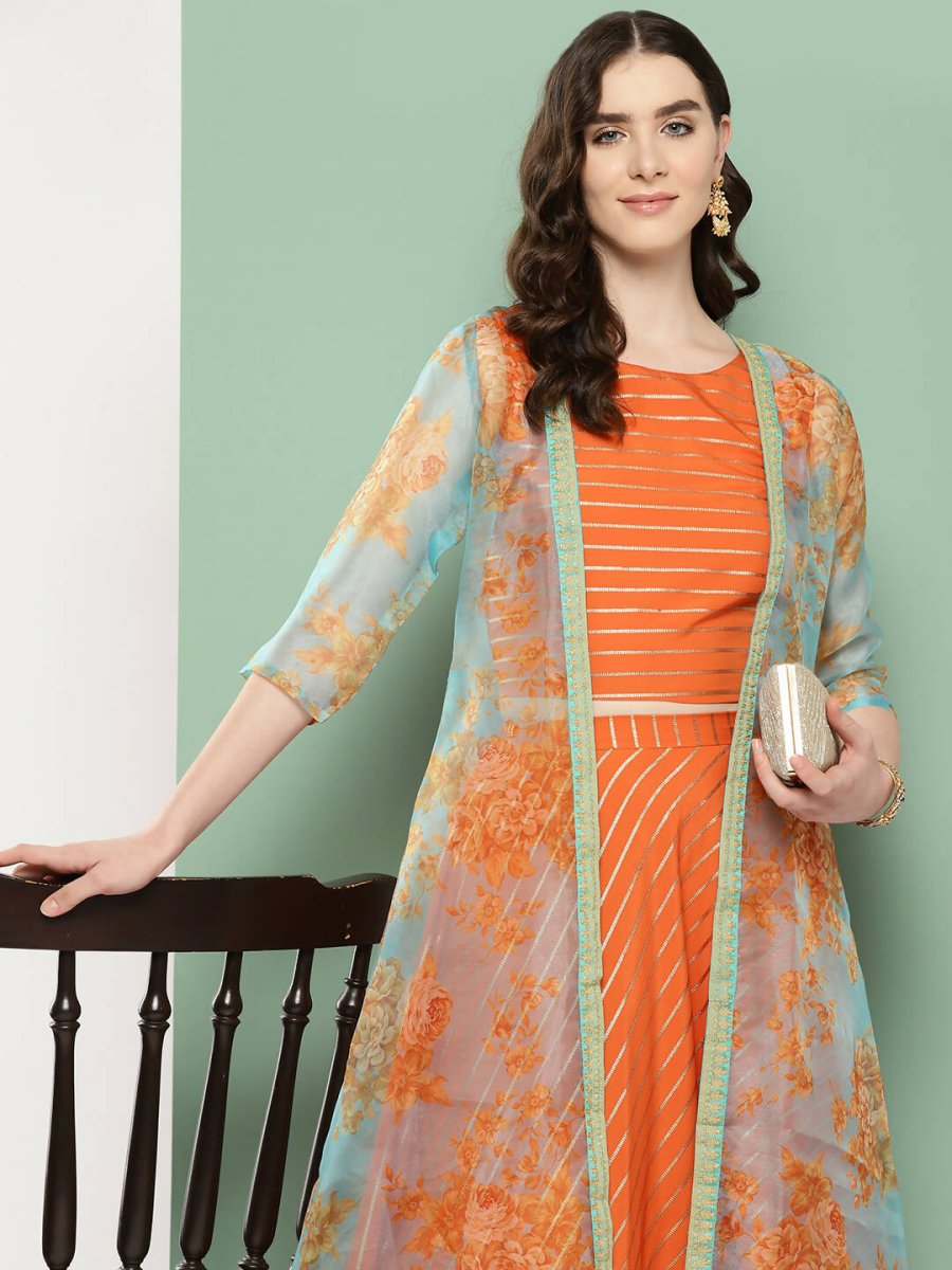 Ahalyaa Women's Traditional Wear Co-ods - Orange