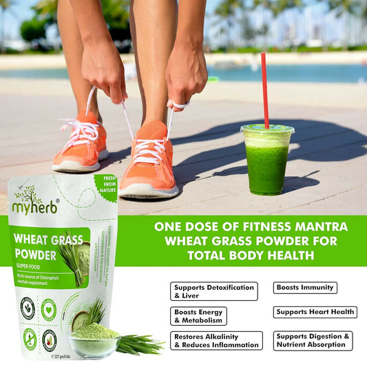 Myherb Natural Organic Wheat Grass Powder - Swadesiicart