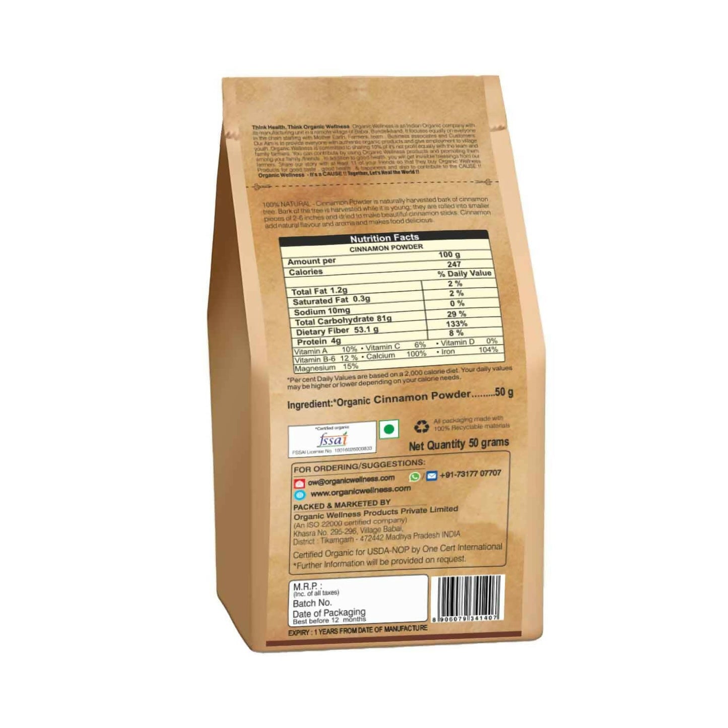 Organic Wellness Cinnamon Powder - Swadesiicart
