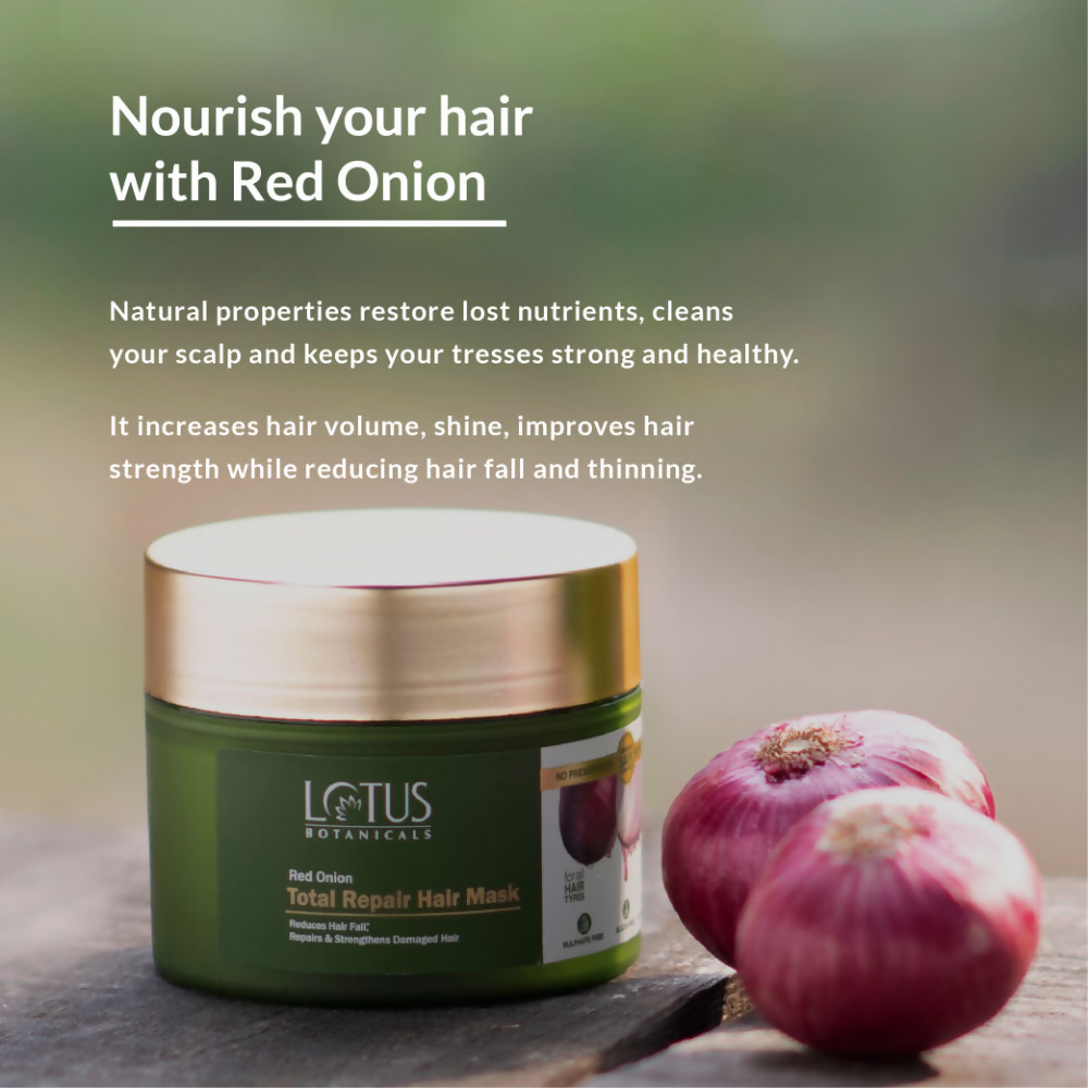 Lotus Botanicals Red Onion Total Repair Hair Mask | Swadesiicart