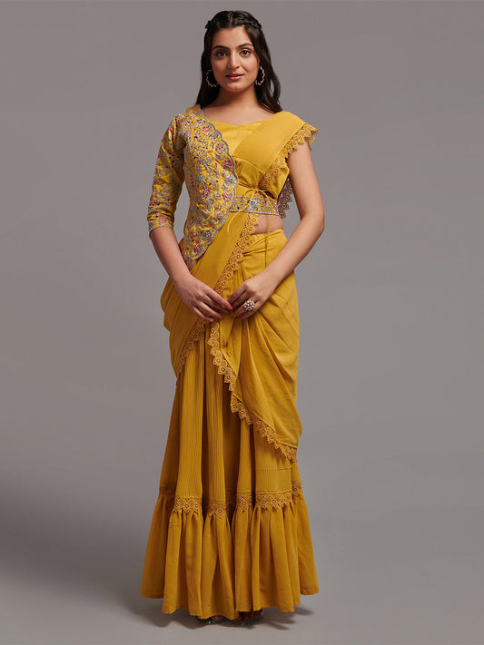 Kalini Embellished Pure Georgette Ready To Wear Saree | Swadesiicart