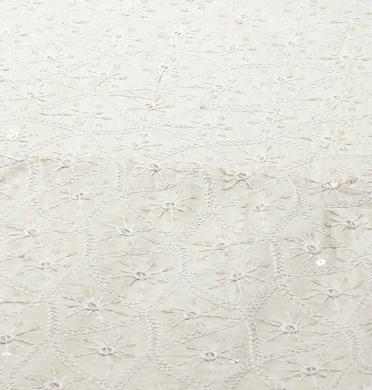 Miravan Women's Beige Embroidered Chikankari Kurta & Dupatta | Swadesiicart