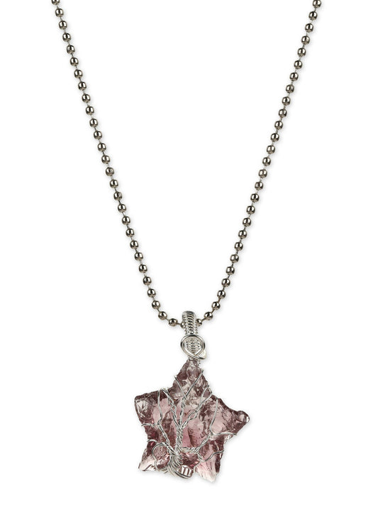 Women's Silver-Toned Purple Silver-Plated Handcrafted Chain - Ruby Raang | Swadesiicart