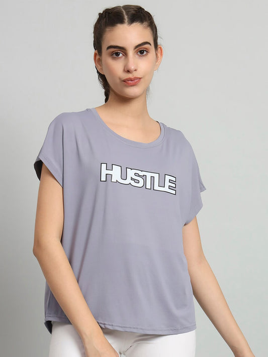 MKH Typography Printed Extended Sleeves Dri-Fit Relaxed Fit T-shirt - Swadesiicart