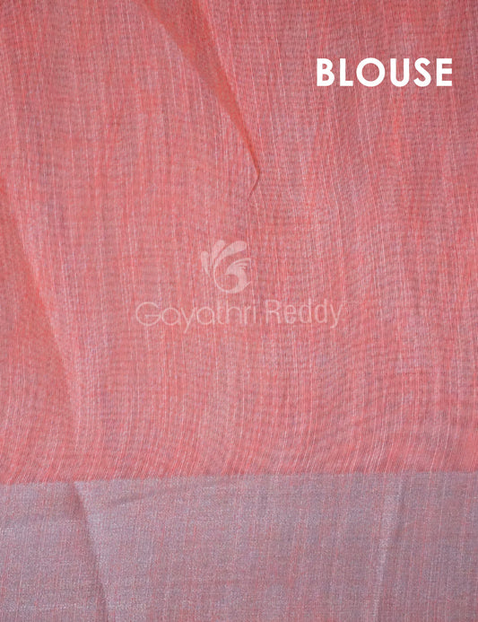 Pastel Peach Colour Floral Design Semi Chanderi Saree By Gayathri Reddy Designer Studio | Swadesiicart