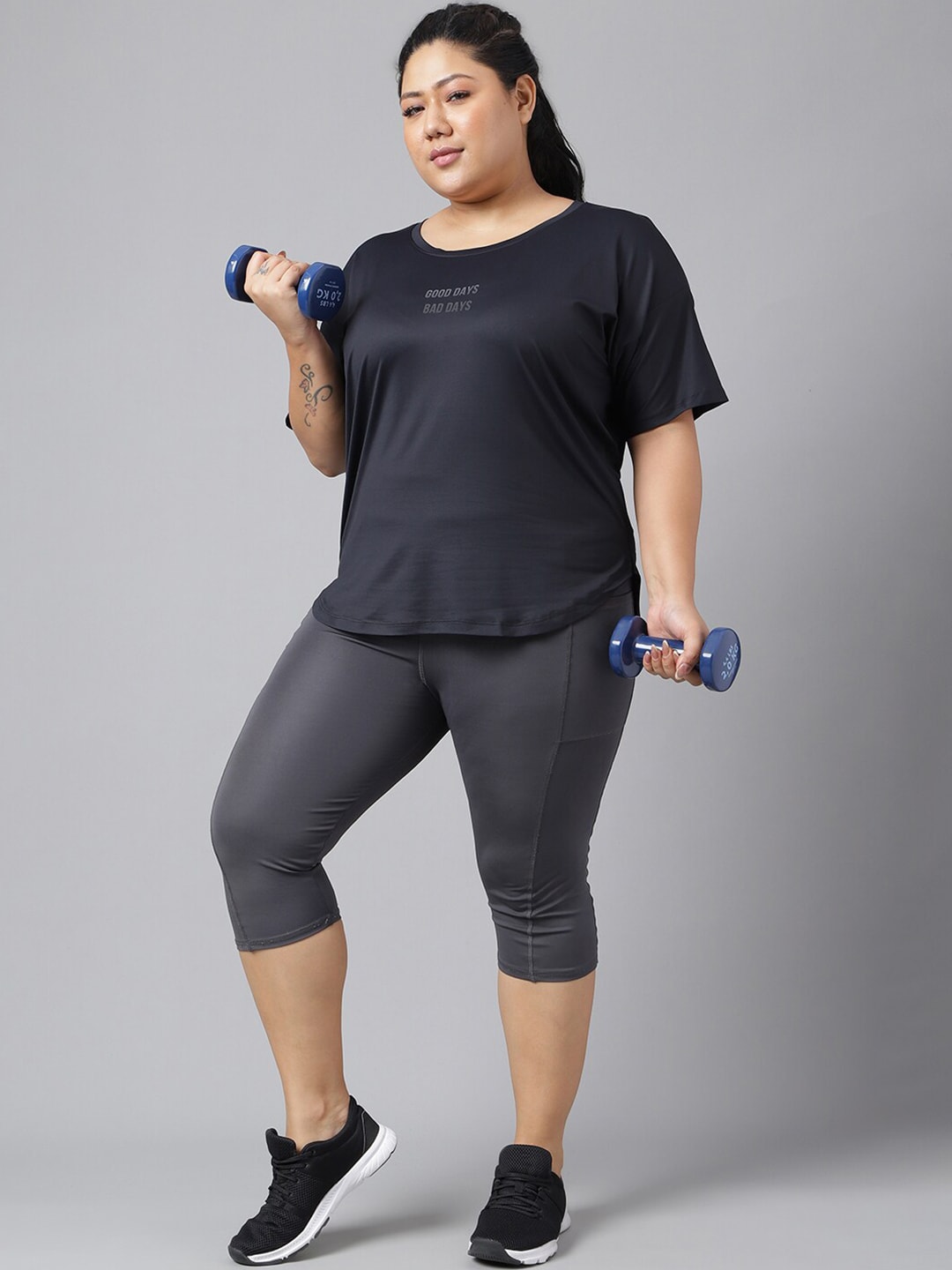 MKH Plus Size Typography Printed Dri-FIT Sports T-Shirt - Swadesiicart