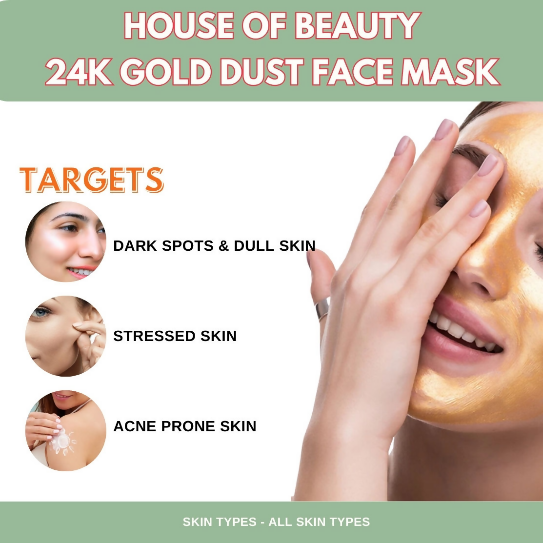 House of Beauty 24K Gold Dust Face Mask - Swadesiicart