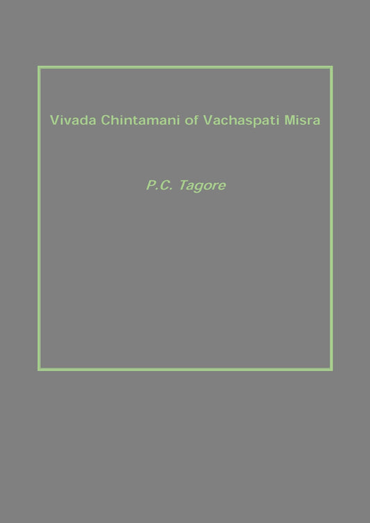 Vivada Chintamani of Vachaspati Misra - Gyan Books