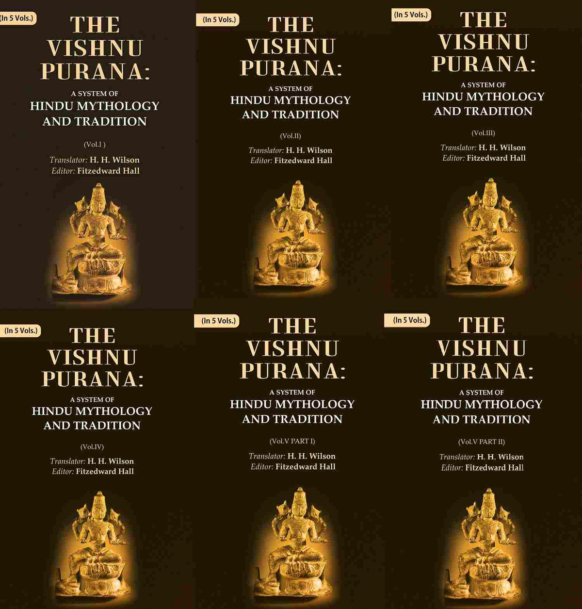 The Vishnu Purana: A System of Hindu Mythology and Tradition 5 Vols. Set - Gyan Books