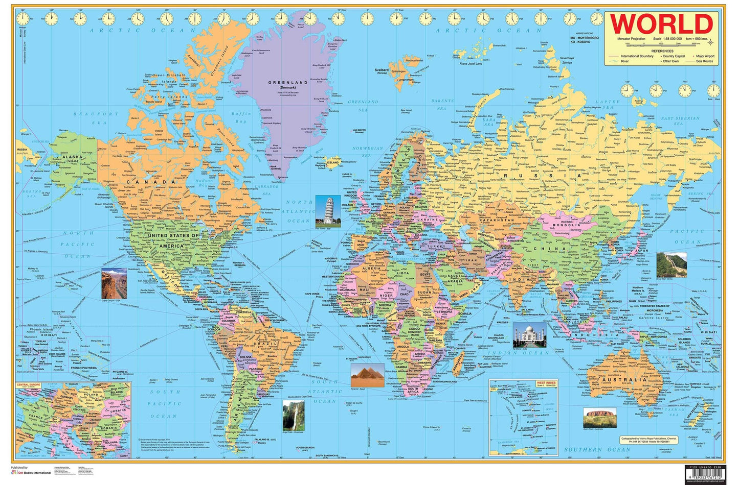 World Map : Charts - Om Books - Swadesiicart