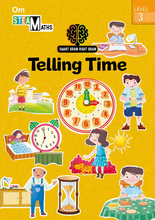 Smart Brain Right Brain Maths Level 3 : Telling Time - Om Books - Swadesiicart