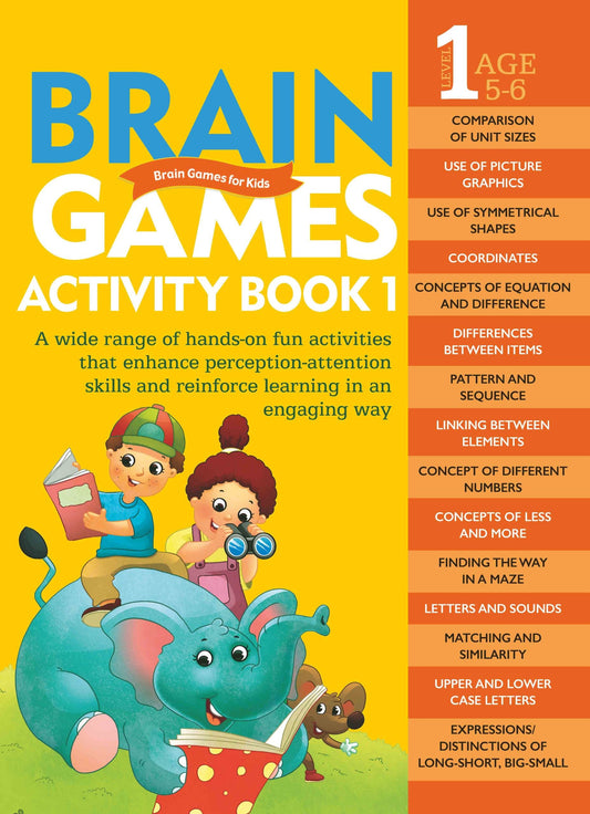 Brain Games for Kids : Brain Games Activity Book Level 1 : Book-1 - Om Books - Swadesiicart