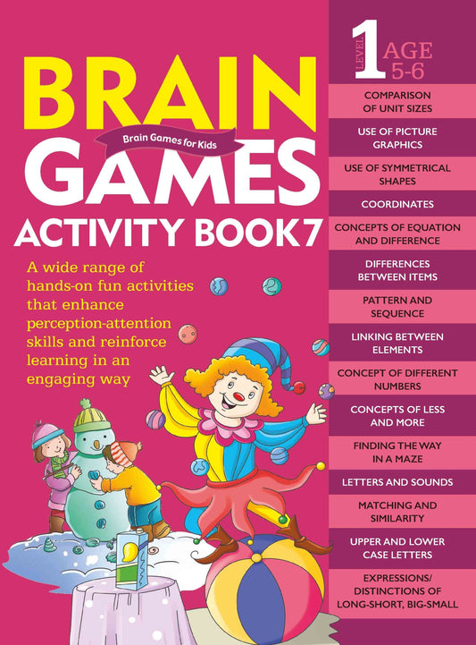 Brain Games for Kids : Brain Games Activity Book Level 1 : Book-7 - Om Books - Swadesiicart