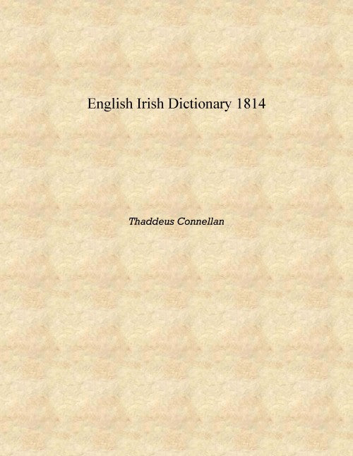 English Irish Dictionary - Gyan Books
