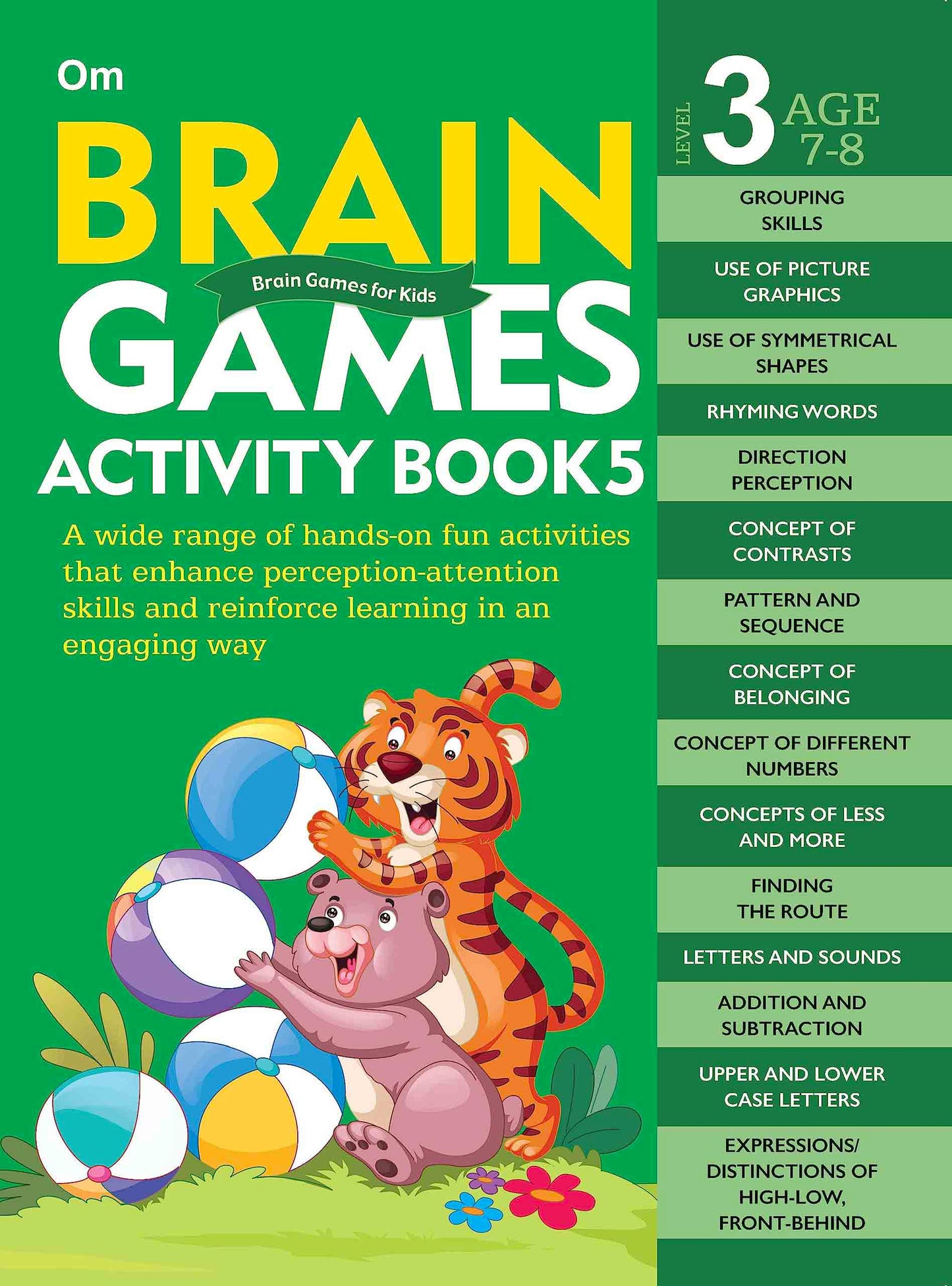 Brain Games Activity Books- 5Level - 3 - Om Books - Swadesiicart