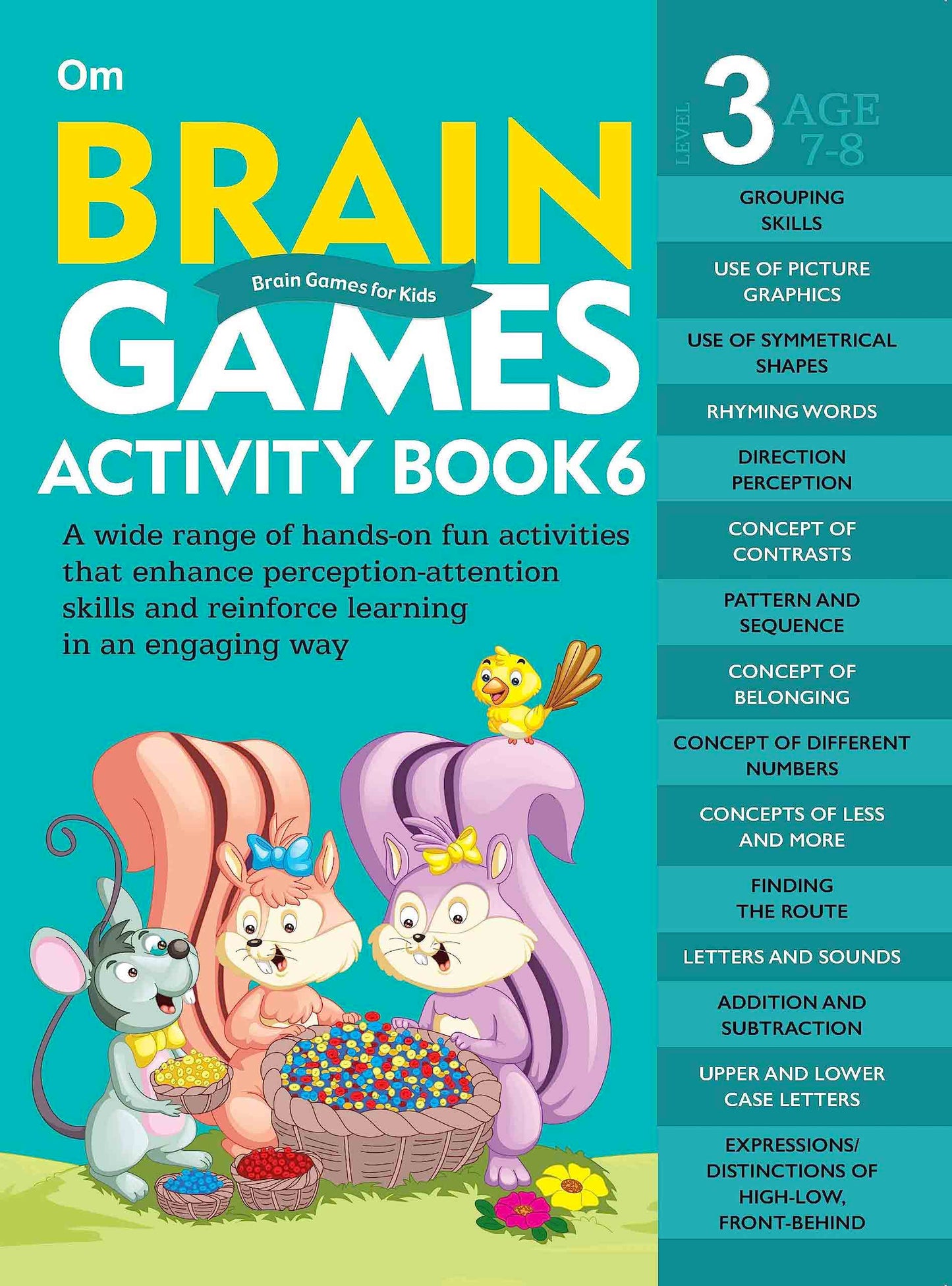 Brain Games Activity Books- 6 Level - 3 - Om Books - Swadesiicart