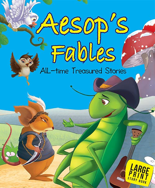 Aesops Fables : All Time Treasured Stories : Large Print - Om Books - Swadesiicart