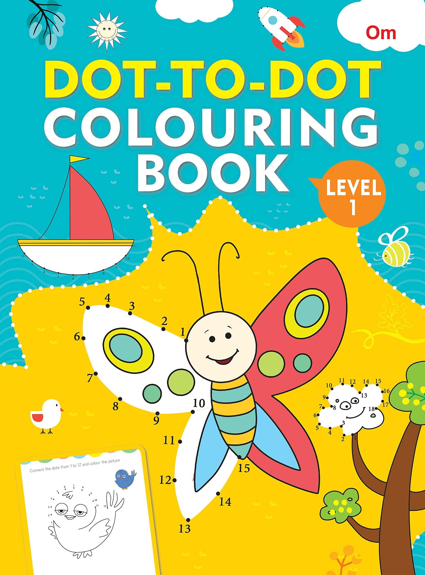 Dot-to-Dot Colouring Book Level 1 - Om Books - Swadesiicart