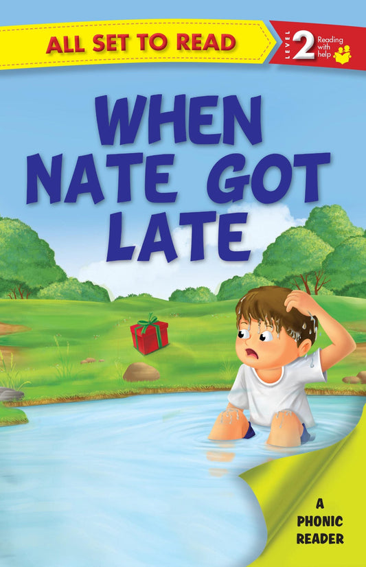 All set to Read A Phonics Reader When Nate Got Late - Om Books - Swadesiicart