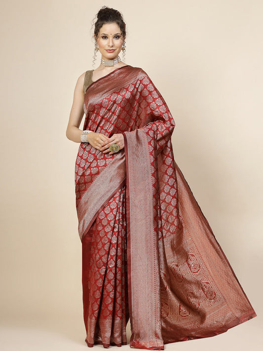 Kalini Ethnic Motifs Woven Design Zari Banarasi Saree | Swadesiicart