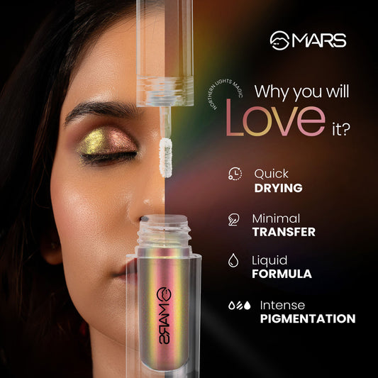 MARS Cosmetics Northern Lights Liquid Eye Shadow - 04 Icelandic Frost - Swadesiicart