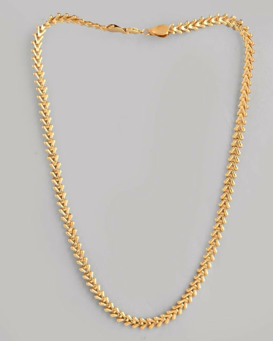 VOJ Gold-Polished Designer V Shaped Chain For Men | Swadesiicart