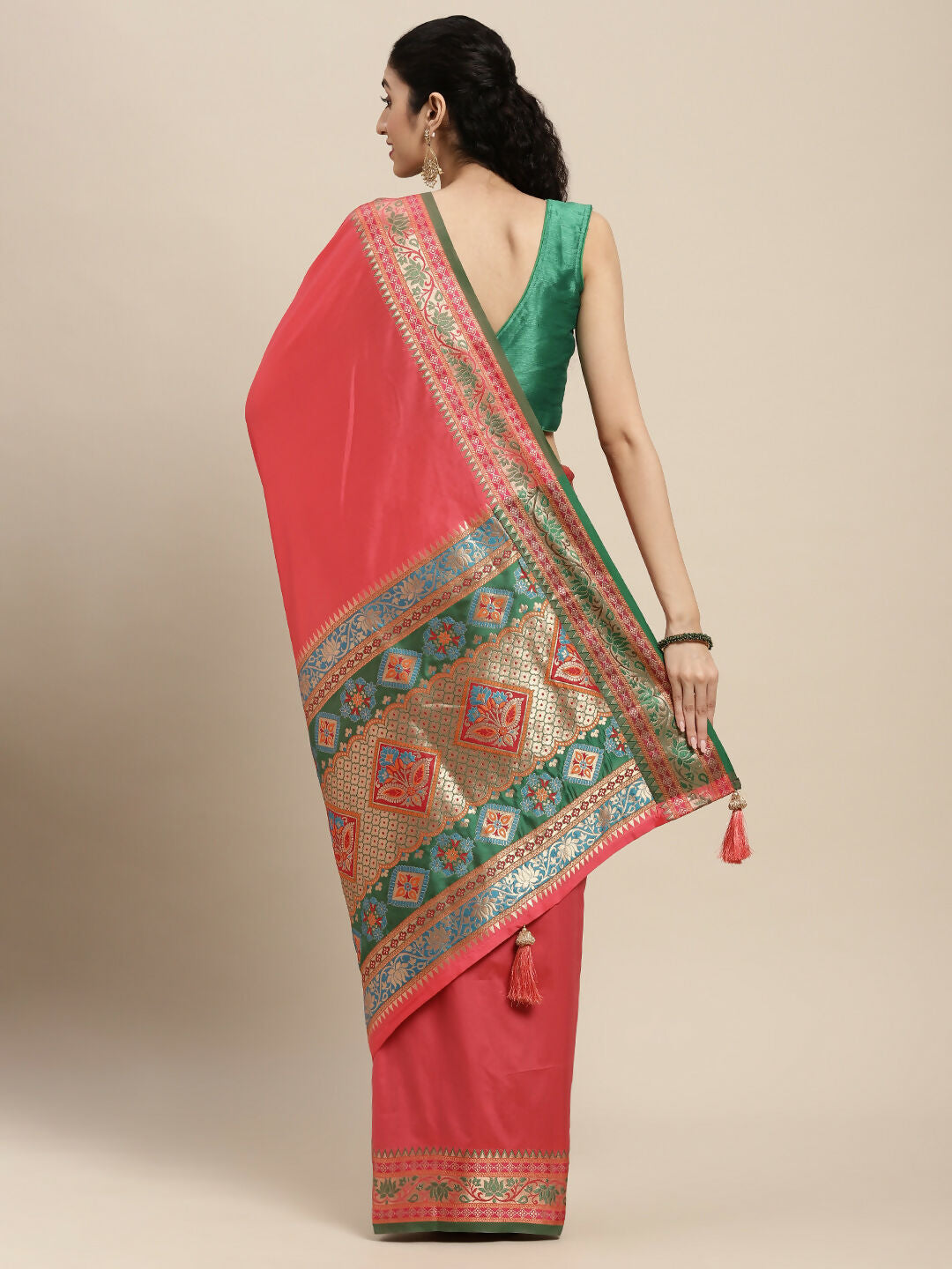 Shree Shyam Fashion Silk Blend Gajari Saree
