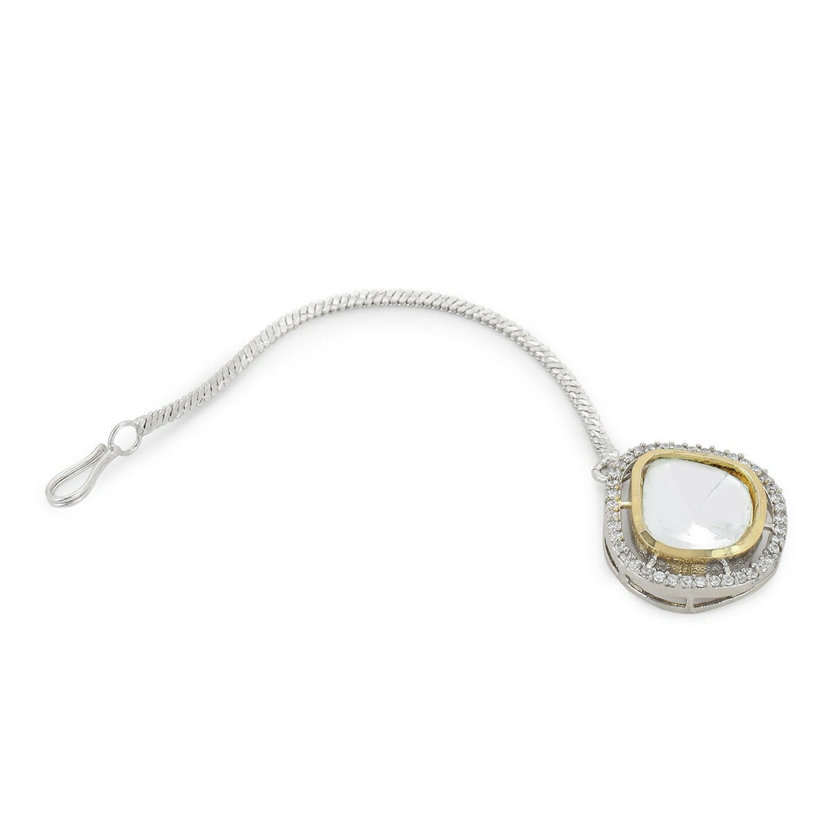 Silver Kundan Maang Tikka- Ruby Raang | Swadesiicart