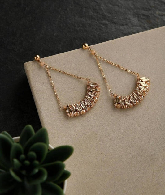 Bling Accessories Fine Brass Metal Chain Earrings | Swadesiicart