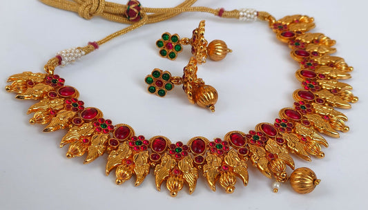 Kemp Peacock Multicolor Necklace Set - Mokshi Collections