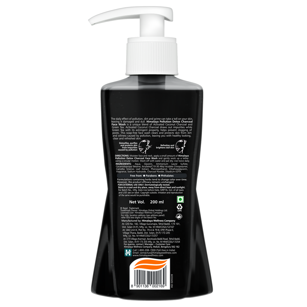 Himalaya Herbals Pollution Detox Charcoal Face Wash - Swadesiicart
