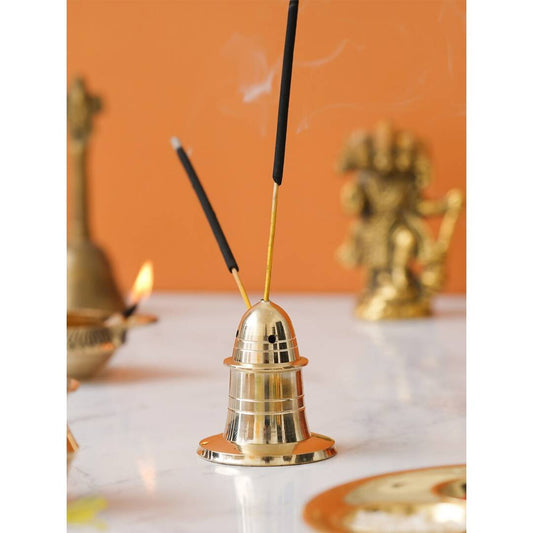 Swadesiicart Yellow Brass Incense Stick Holder