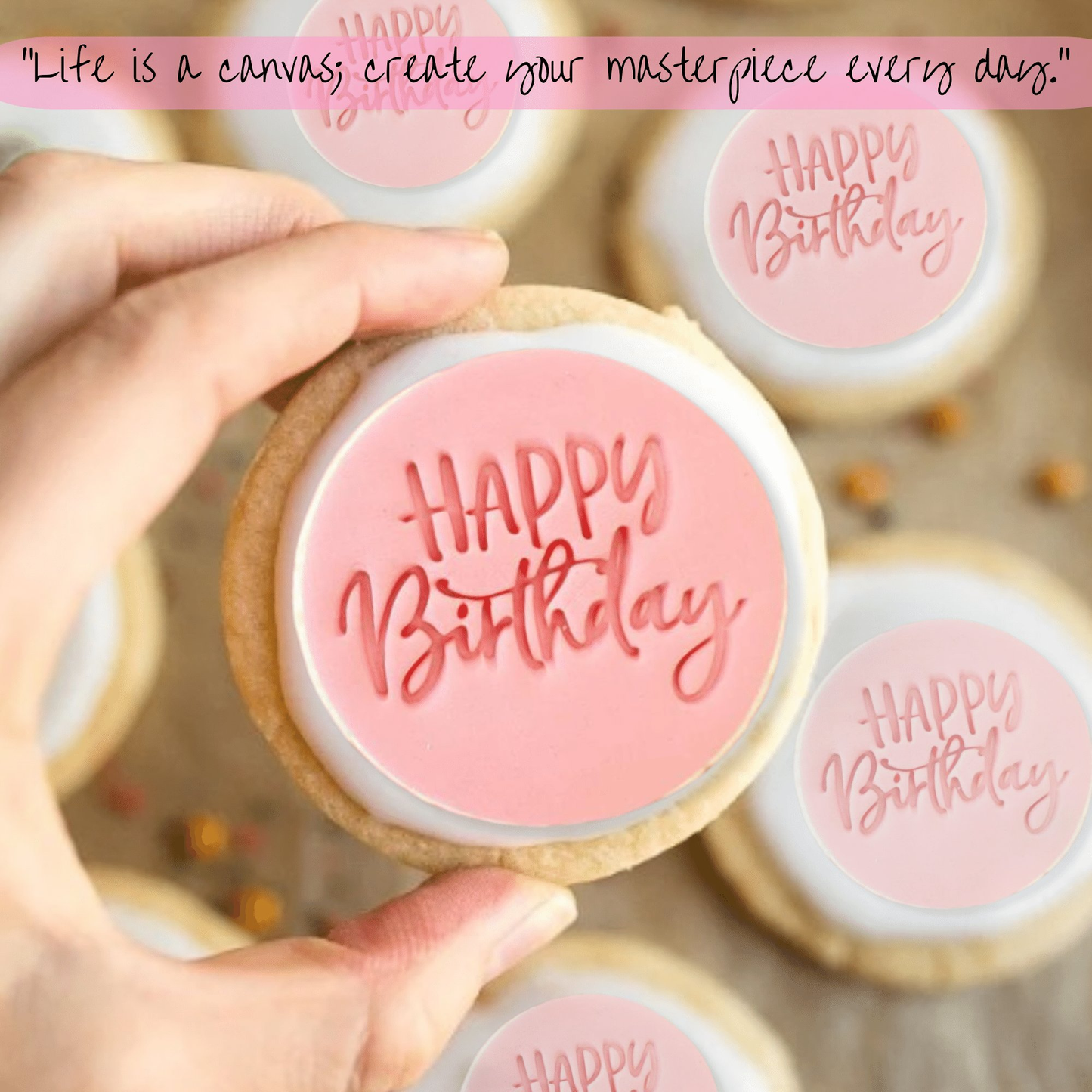 Confect Celebration Stencils Toppers Cutters | Celebration Topper Cutter (Happy Birthday 01)