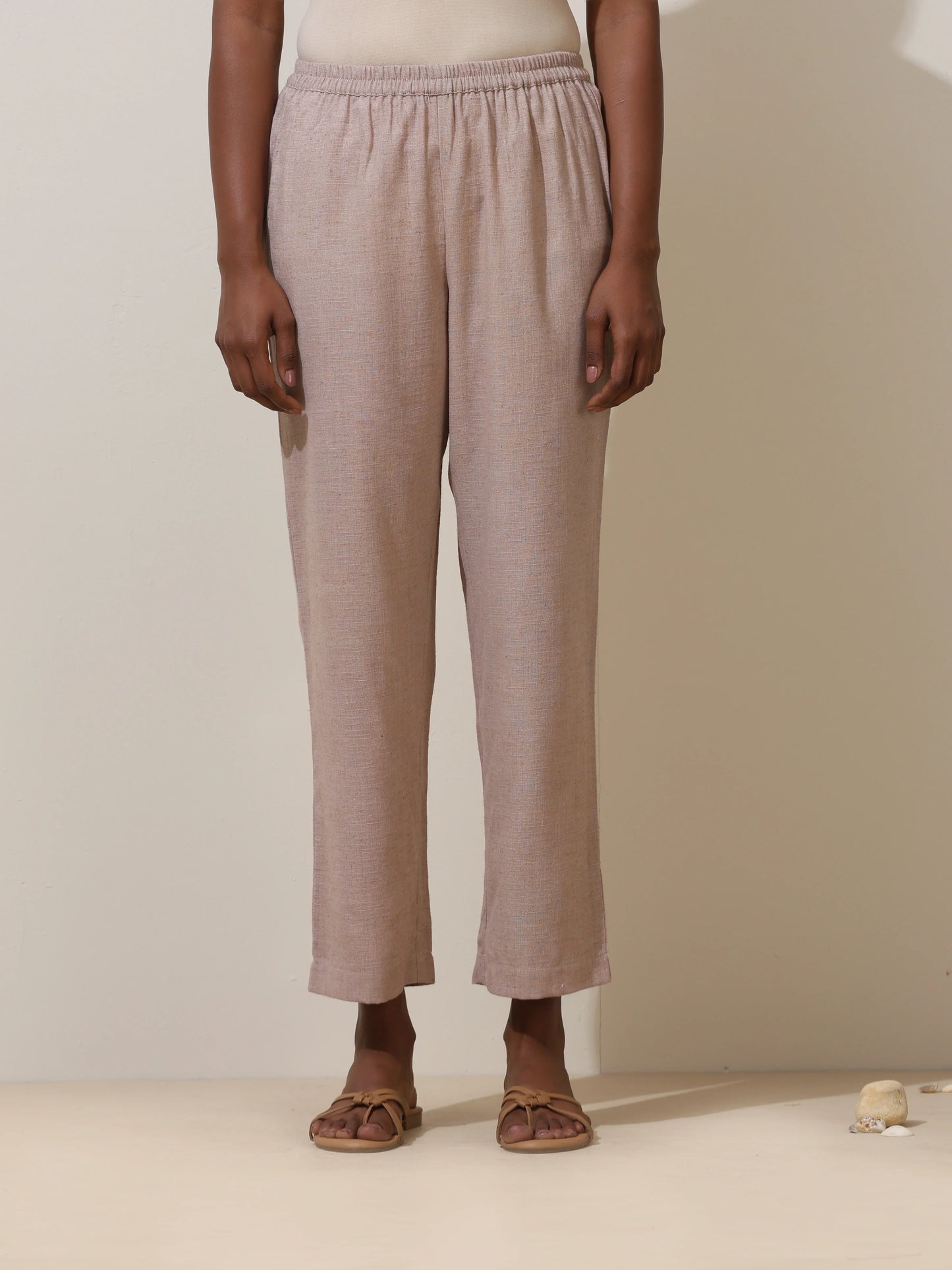 trueBrowns Fern Green Crochet Natural Cotton Kurta Pant Set | Swadesiicart