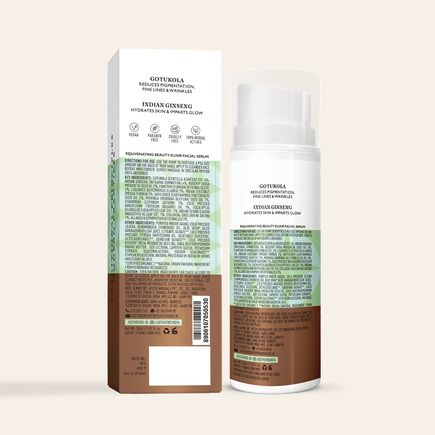 Glow Boosting Face serum with Gotukola & Indian Ginseng : 30ml