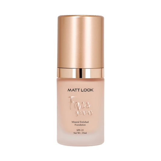 Matt Look Face Genius Mineral Enriched Weightless Matt Finish Foundation - 02 Light Nude - Swadesiicart