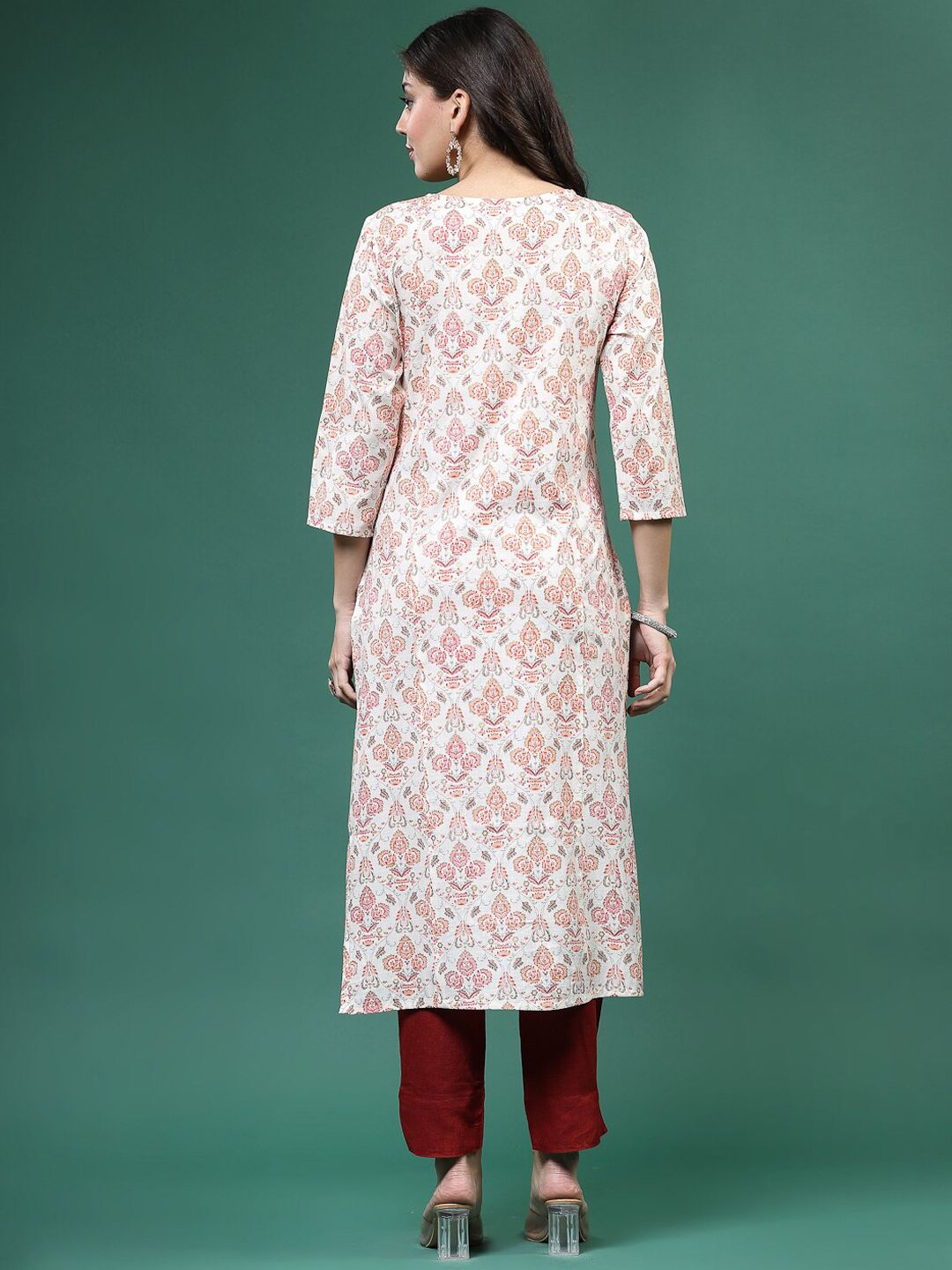 Sangria Printed Straight Kurtas - Swadesiicart