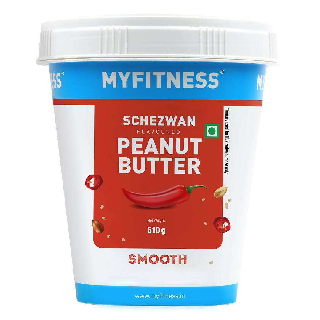 Myfitness Schezwan High Protein Spread & Dip Spicy Smooth Peanut Butter - Swadesiicart