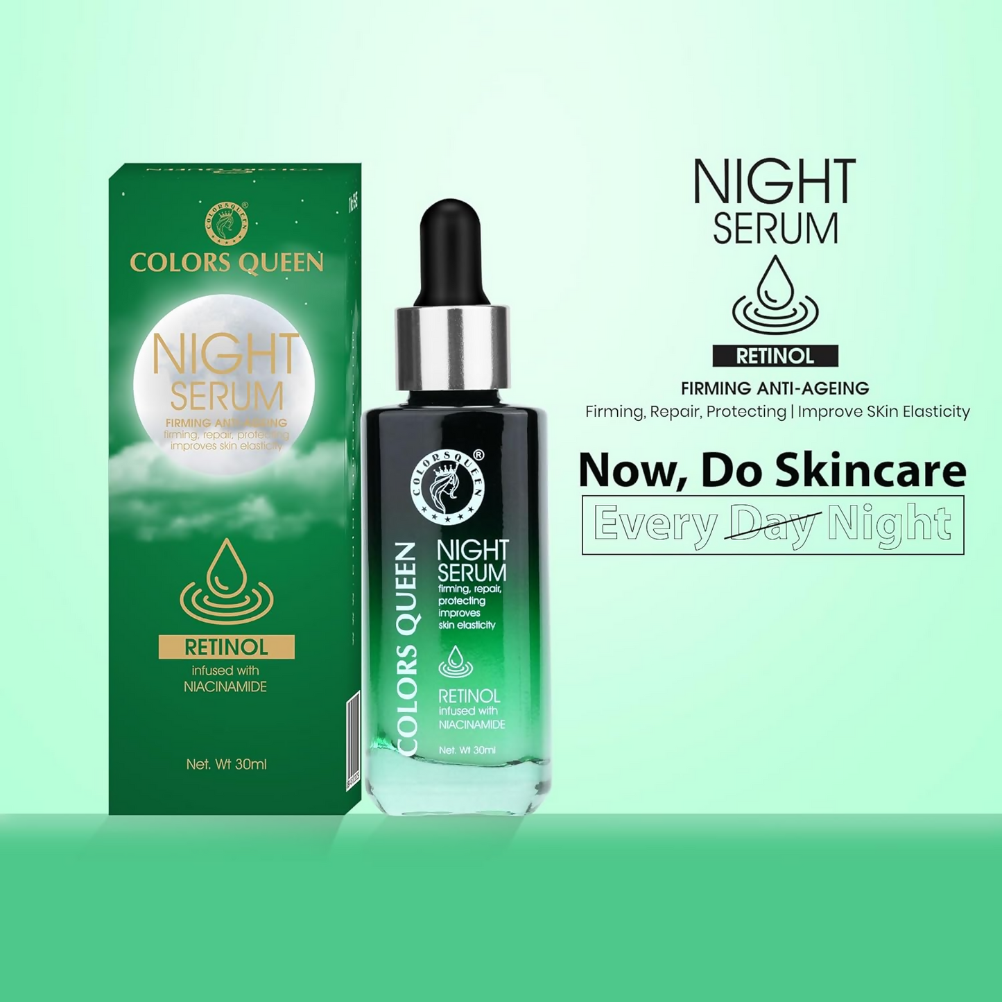 Colors Queen Retinol Night Serum Reduce Fine Lines & Wrinkle | Swadesiicart
