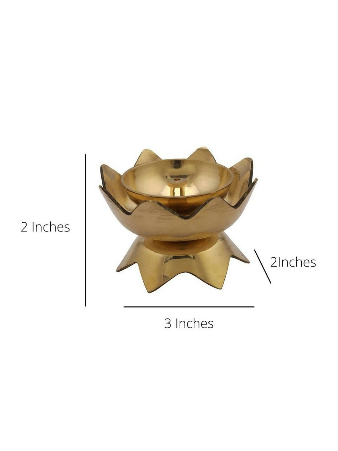 CraftVatika Gold-Toned Brass Handmade Diya | Swadesiicart
