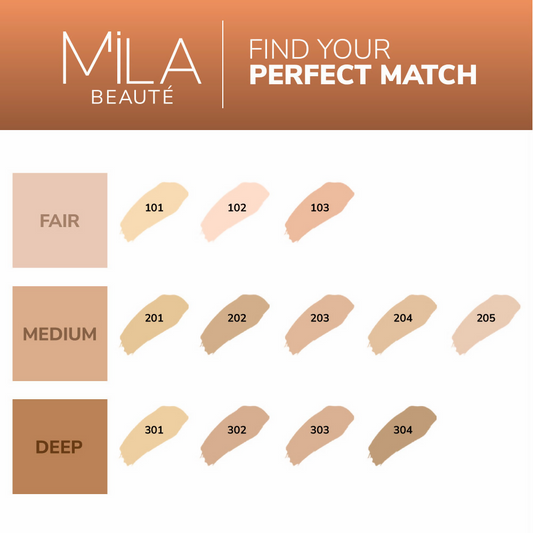Mila Beaute Longwear Weightless Matte Finish Foundation with SPF 15 - Beige