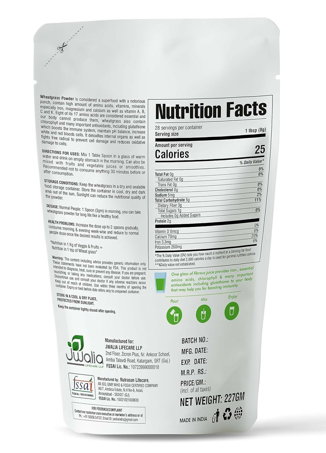Myherb Natural Organic Wheat Grass Powder - Swadesiicart
