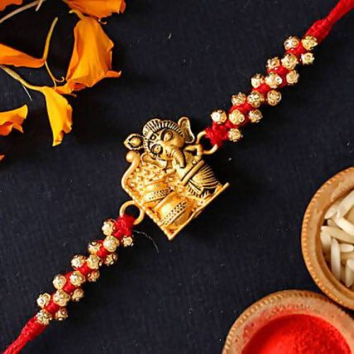 Cute Ganesha Rakhi and Soan Papdi | Swadesiicart